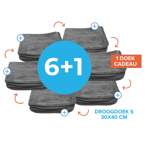 Set of seven Droogdoek S microfiber drying towels 30x40 cm for streak-free, high absorbency cleaning