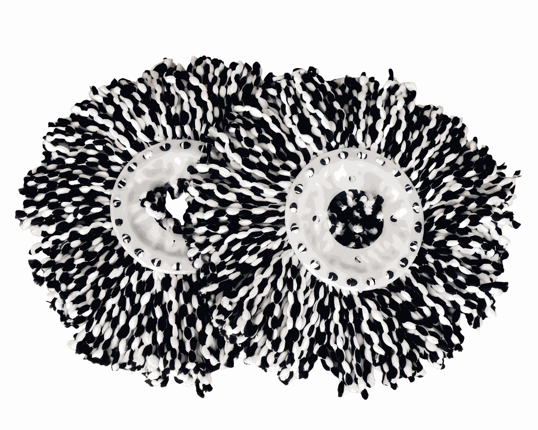 TTM Round Refill microfiber mop cloths for Turbo Twin Mop bathroom and toilet cleaning set of 2