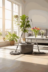 iZi-Clean Turbo Twin Mop — 2-in-1 Dweilset met Ronde + Vlakke Mop