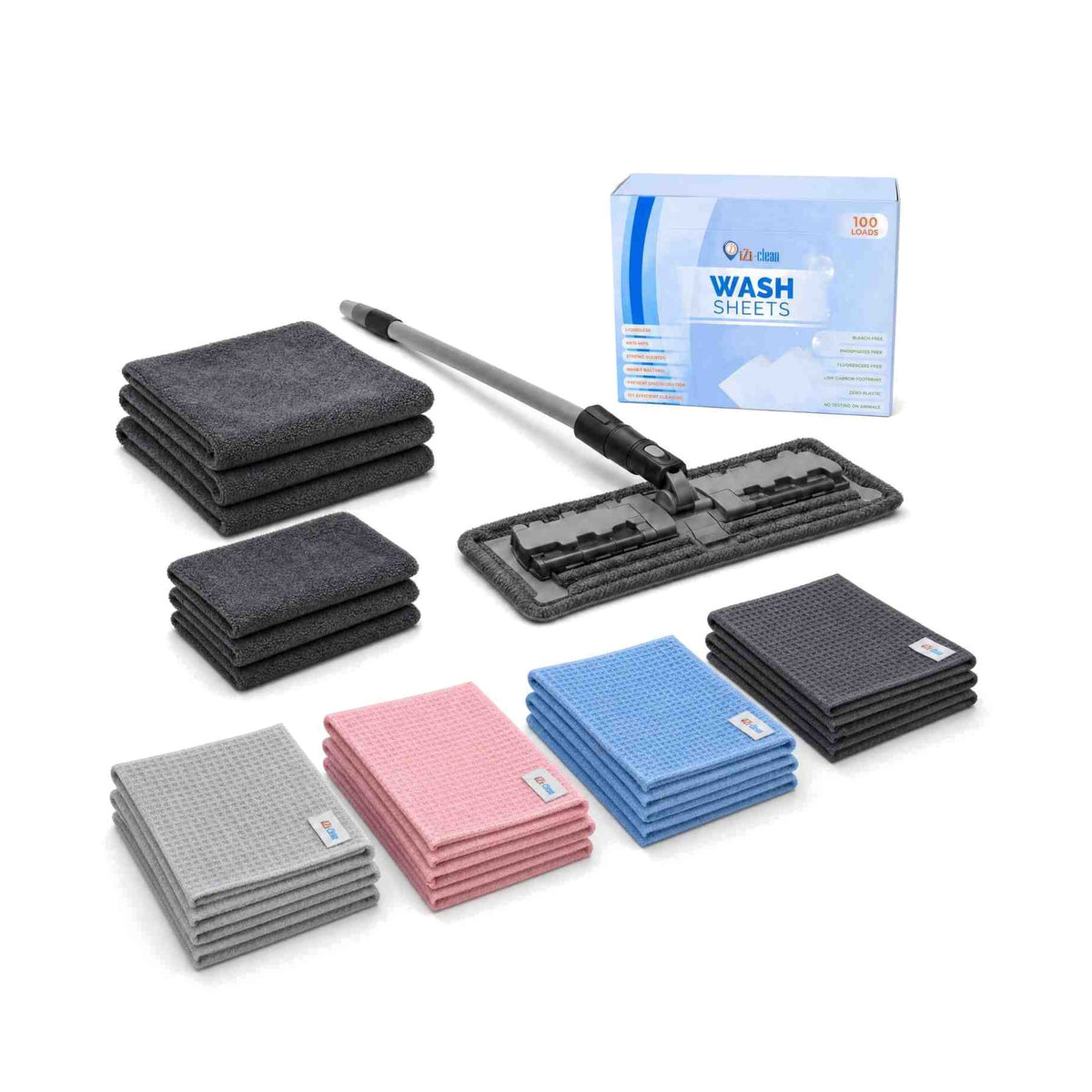 Click & Go set schoonmaakbundel met mop, wonderdoeken en wasstrips voor extra korting