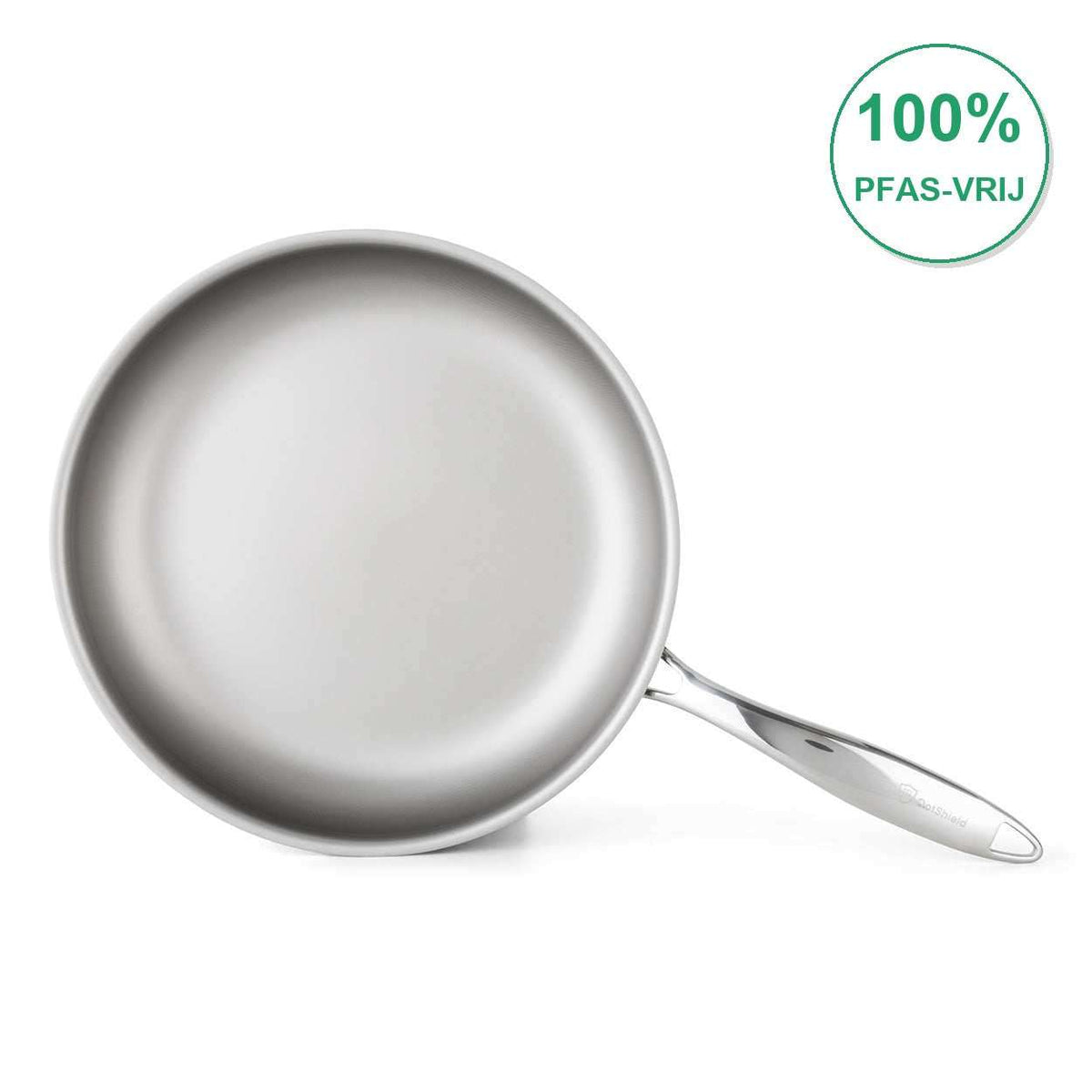 DotShield Koekenpan 28cm met natuurlijke SiO₂-antiaanbaklaag en glazen deksel voor gezond en duurzaam koken
