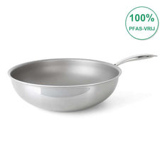 DotShield Wok 30cm met hoge rand en PFAS-vrije natuurlijke antiaanbaklaag voor gezond roerbakken en stomen