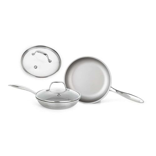 DotShield Starter Duo 4-delige set met gifvrije koekenpannen en glazen deksels voor gezond koken