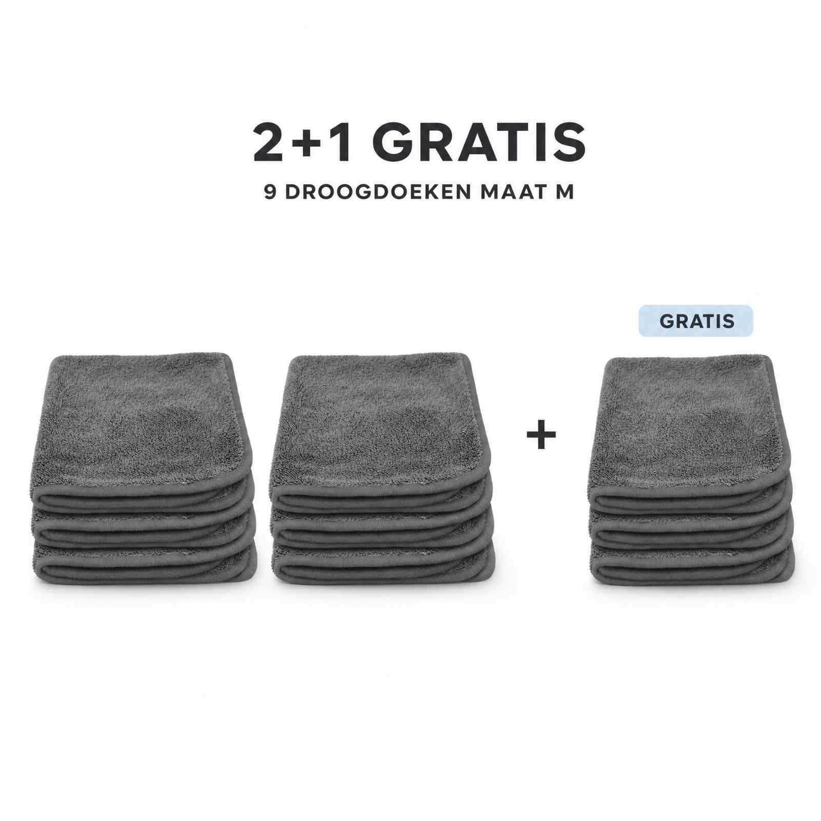 Set van Droogdoek M 60x40 cm met 2+1 gratis aanbieding voor voordelig schoonmaken