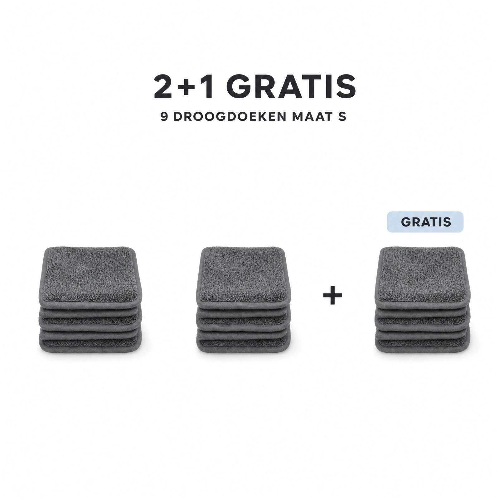 Voordeelbundel Droogdoek S 30x40 cm met 2+1 gratis aanbieding voor duurzaam schoonmaken