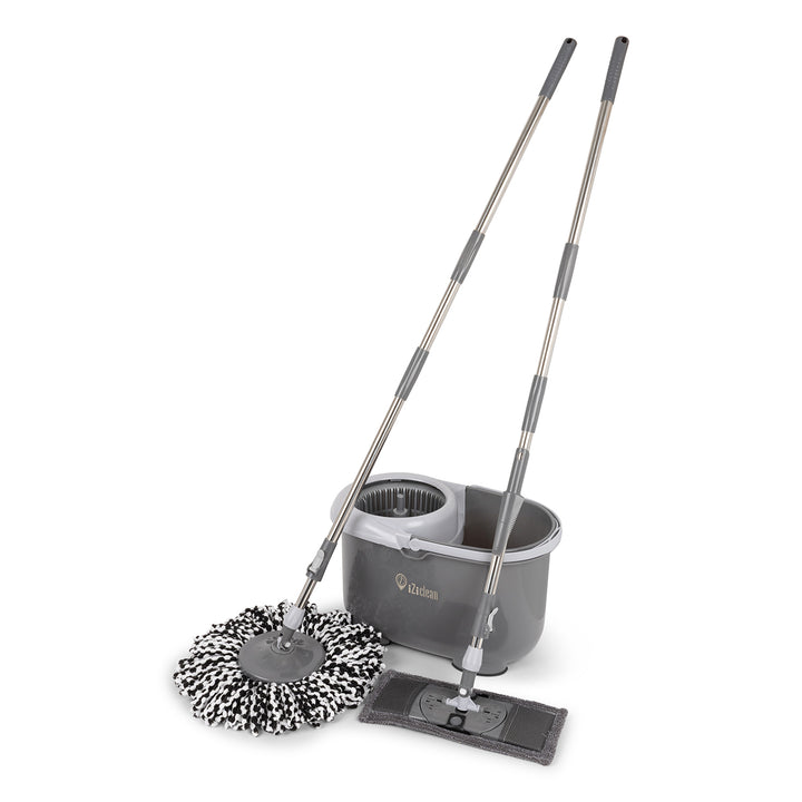 Turbo Twin Mop compleet bundel met dweilset, microvezeldoeken en wielset voor centrifuge-emmer