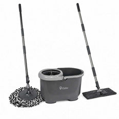 iZi-Clean Turbo Twin Mop — Set de nettoyage 2-en-1 avec frange ronde et frange plate